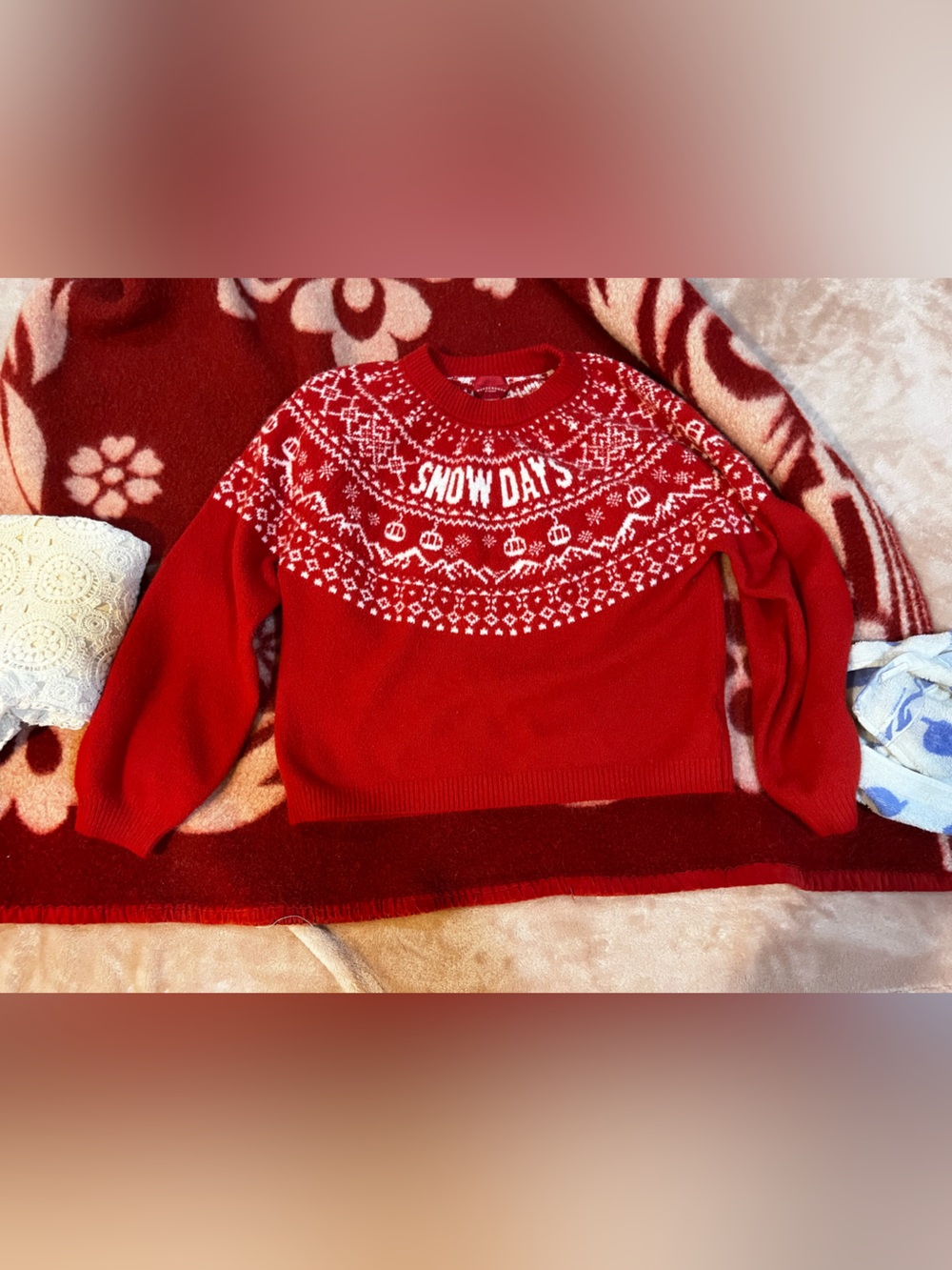 Wondershop Red Fair Isle 'Snow Days' Crewneck Sweater